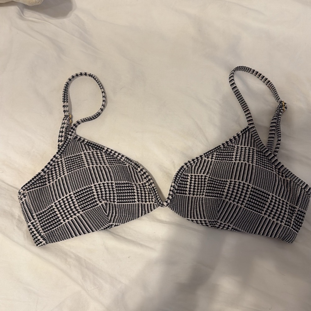 L space plaid bikini top size medium